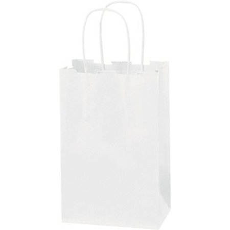 BOX PACKAGING Global Industrial„¢ Paper Shopping Bags, 5-1/2"W x 3-1/4"D x 8-3/8"H, White, 250/Pack BGS101W